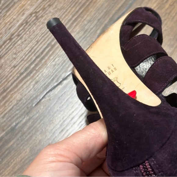 Stuart Weitzman purple suede sandal heels 8.5 - Picture 8 of 9